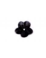 Black decorative sealskin flower